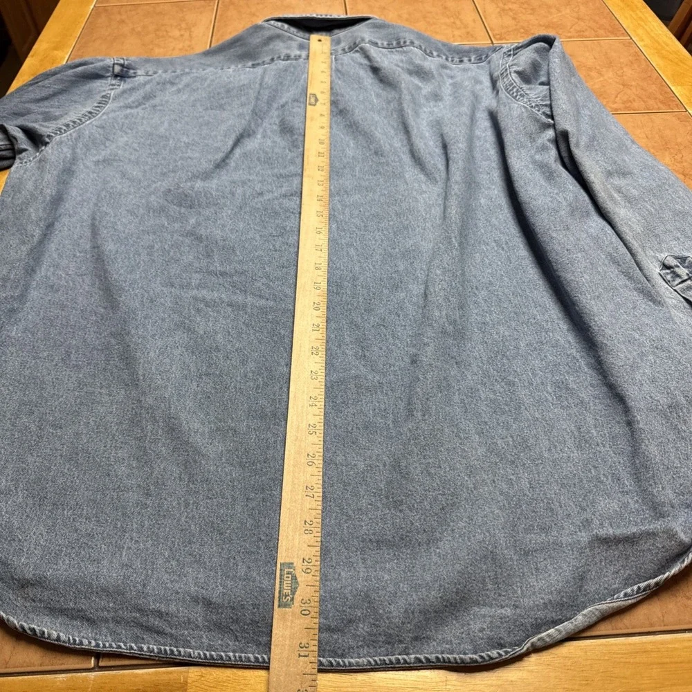 Vintage 90s Polo Ralph Lauren Men's Denim Button‎ Up Sz XL Big Shirt Pony Logo - Picture 8 of 8